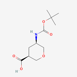 2H-Pyran-3-carboxylic acid, 5-[[(1,1-dimethylethoxy)carbonyl]amino]tetrahydro-, (3R,5S)-rel- structure, CAS 2988583-72-6