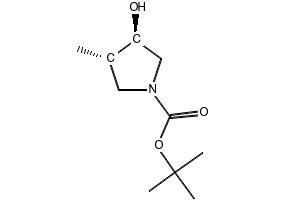 tert-butyl (3R,4S)-3-hydroxy-4-methylpyrrolidine-1-carboxylate structure, CAS 1290191-90-0