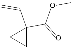 Cyclopropanecarboxylic acid, 1-ethenyl-, methyl ester structure, CAS 2168830-44-0