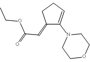 Acetic acid, 2-[2-(4-morpholinyl)-2-cyclopenten-1-ylidene]-, ethyl ester structure, CAS 380350-42-5