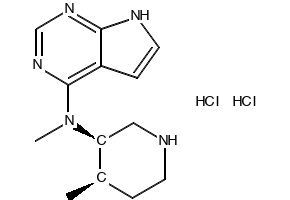 N-((3R,6S)-6-methylpiperidin-3-yl)-7H-pyrrolo[2,3-d]pyrimidin-4-amine structure, CAS 2042650-70-2
