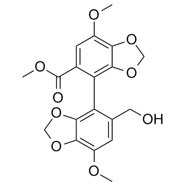 Methyl 5'-(hydroxymethyl)-7,7'-dimethoxy-[4,4'-bibenzo[d][1,3]dioxole]-5-carboxylate structure, CAS 118159-48-1