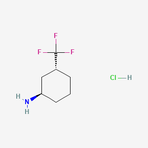rac-(1R,3R)-3-(trifluoromethyl)cyclohexan-1-amine hydrochloride structure, CAS 65145-66-6