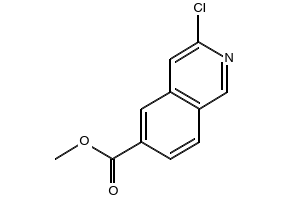 3-Chloro-6-(methoxycarbonyl)isoquinoline, 3-Chloro-6-(methoxycarbonyl)-2-azanaphthalene structure, CAS 1416713-88-6