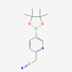 2-Pyridineacetonitrile, 5-(4,4,5,5-tetramethyl-1,3,2-dioxaborolan-2-yl)- structure, CAS 2254302-35-5