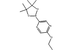 2-fluoro-5-(4,4,5,5-tetramethyl-1,3,2-dioxaborolan-2-yl)pyrazine structure, CAS 1309981-66-5