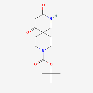 2,9-Diazaspiro[5.5]undecane-9-carboxylic acid, 3,5-dioxo-, 1,1-dimethylethyl ester structure, CAS 1245917-55-8
