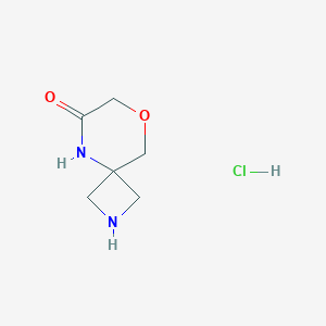 8-oxa-2,5-diazaspiro[3.5]nonan-6-one hydrochloride structure, CAS 2227206-27-9