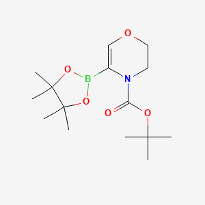 4H-1,4-Oxazine-4-carboxylic acid, 2,3-dihydro-5-(4,4,5,5-tetramethyl-1,3,2-dioxaborolan-2-yl)-, 1,1-dimethylethyl ester structure, CAS 2648330-91-8