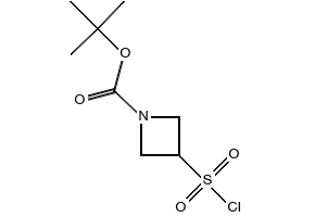 tert-Butyl 3-(chlorosulphonyl)azetidine-1-carboxylate, 1-(tert-Butoxycarbonyl)-3-(chlorosulphonyl)azetidine structure, CAS 1310732-18-3