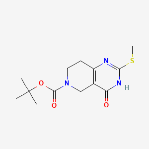 4-Hydroxy-2-methylsulfanyl-7,8-dihydro-5H-pyrido[4,3-d]pyrimidine-6-carboxylic acid tert-butyl ester structure, CAS 344958-26-5
