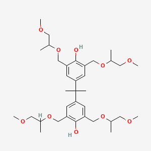 Phenol, 4,4'-(1-methylethylidene)bis[2,6-bis[(2-methoxy-1-methylethoxy)methyl]- structure, CAS 1643435-88-4