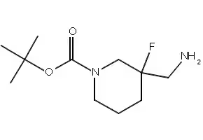 3-Aminomethyl-3-fluoropiperidine-1-carboxylic acid tert-butyl ester structure, CAS 1219832-36-6