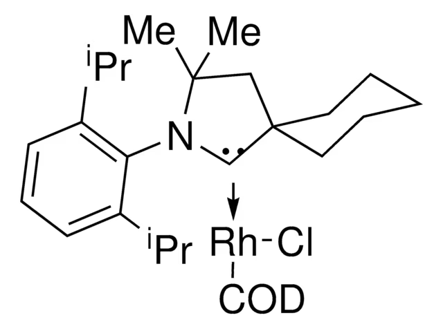 Rhodium, [2-[2,6-bis(1-methylethyl)phenyl]-3,3-dimethyl-2-azaspiro[4.5]dec-1-ylidene]chloro[(1,2,5,6-η)-1,5-cyclooctadiene]- structure, CAS 1801869-83-9