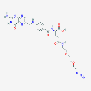 N2-[4-[[(2-Amino-3,4-dihydro-4-oxo-6-pteridinyl)methyl]amino]benzoyl]-N-[2-[2-(2-azidoethoxy)ethoxy]ethyl]-L-glutamine structure, CAS 1471990-06-3