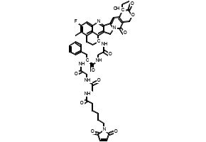 Benzoic acid, 4-[[(2-amino-3,4-dihydro-4-oxo-6-pteridinyl)methyl]amino]-, (1S)-1-carboxy-4-[[2-[2-(2,5-dihydro-2,5-dioxo-1H-pyrrol-1-yl)ethoxy]ethyl]amino]-4-oxobutyl ester structure, CAS 2743004-48-8