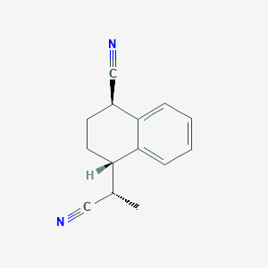 1-Naphthaleneacetonitrile, 4-cyano-1,2,3,4-tetrahydro-α-methyl-, (αR,1R,4S)-rel- structure, CAS 142759-37-3