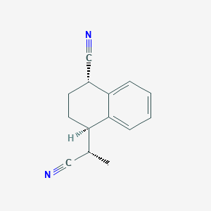1-Naphthaleneacetonitrile, 4-cyano-1,2,3,4-tetrahydro-α-methyl-, (αR,1S,4R)-rel- structure, CAS 142759-39-5