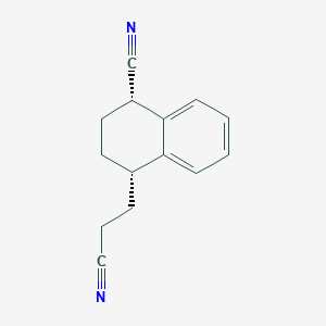 1-Naphthalenepropanenitrile, 4-cyano-1,2,3,4-tetrahydro-, (1R,4R)-rel- structure, CAS 142681-91-2