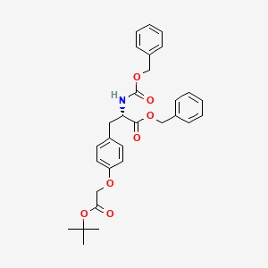 L-Tyrosine, O-[2-(1,1-dimethylethoxy)-2-oxoethyl]-N-[(phenylmethoxy)carbonyl]-, phenylmethyl ester structure, CAS 213757-54-1