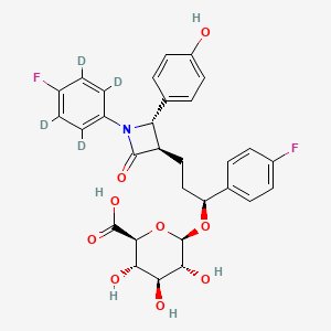 Ezetimibe-d4 Phenoxy-O-Beta-D-Glucuronide structure, CAS 1426174-14-2
