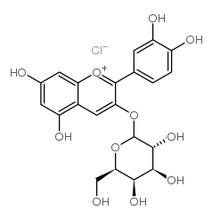 CYANIDIN-3-GALACTOSIDE CHLORIDE structure, CAS 27661-36-5