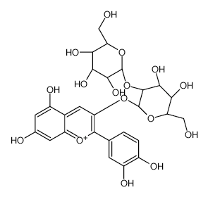 Cyanidin 3-sophoroside chloride structure, CAS 38820-68-7