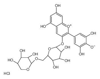 DELPHINIDIN-3-O-SAMBUBIOSIDE CHLORIDE structure, CAS 53158-73-9