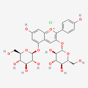 Pelargonidin 3,5-diglucoside chloride structure, CAS 17334-58-6
