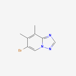 6-bromo-7,8-dimethyl-[1,2,4]triazolo[1,5-a]pyridine structure, CAS 2171029-29-9