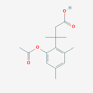3-(2-Acetoxy-4,6-dimethylphenyl)-3-methylbutyric acid 97% structure, CAS 134098-68-3