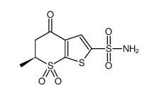 4H-Thieno[2,3-b]thiopyran-2-sulfonamide, 5,6-dihydro-6-methyl-4-oxo-, 7,7-dioxide, (S)- (9CI) structure, CAS 154716-03-7