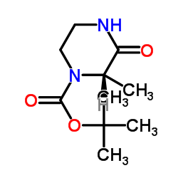(S)-tert-butyl 2-methyl-3-oxopiperazine-1-carboxylate structure, CAS 1799971-34-8