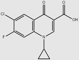 3-Quinolinecarboxylic acid, 6-chloro-1-cyclopropyl-7-fluoro-1,4-dihydro-4-oxo- structure, CAS 160312-26-5