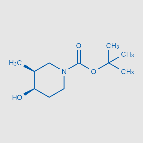 1-Piperidinecarboxylic acid, 4-hydroxy-3-methyl-, 1,1-dimethylethyl ester, (3S,4R)- structure, CAS 1290191-83-1