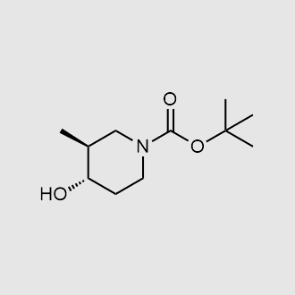 (3S,4S)-1-Boc-4-hydroxy-3-methylpiperidine structure, CAS 1821740-54-8