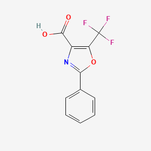 2-PHENYL-5-(TRIFLUOROMETHYL)-OXAZOLE-4-CARBOXYLICACID structure, CAS 236736-23-5