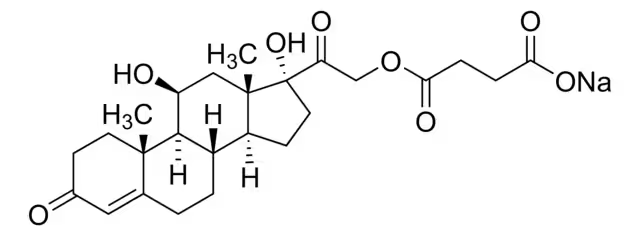 Hydrocortisone sodium succinate structure, CAS 125-04-2