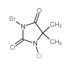 3-Bromo-1-chloro-5,5-dimethylhydantoin structure, CAS 126-06-7