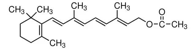 Retinyl acetate structure, CAS 127-47-9