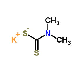 Potassium dimethyldithiocarbamate structure, CAS 128-03-0