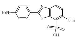 2-(4-Aminophenyl)-6-methyl-1,3-benzothiazole-7-sulfonic acid structure, CAS 130-17-6