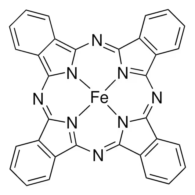 Iron phthalocyanine structure, CAS 132-16-1