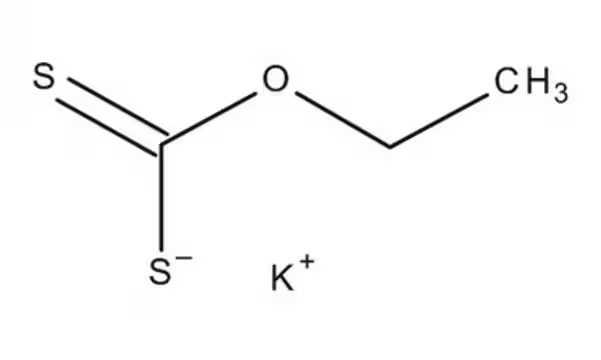 Potassium ethylxanthate structure, CAS 140-89-6