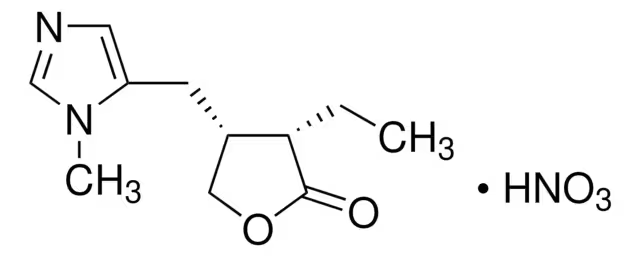 Pilocarpine nitrate structure, CAS 148-72-1