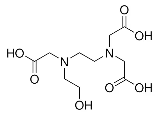 N-(2-Hydroxyethyl)ethylenediaminetriacetic acid structure, CAS 150-39-0