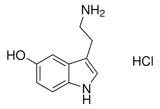 Serotonin hydrochloride structure, CAS 153-98-0