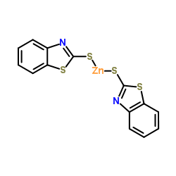 Zinc 2-mercaptobenzothiazole structure, CAS 155-04-4