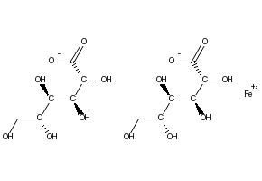 Ferrous gluconate structure, CAS 299-29-6