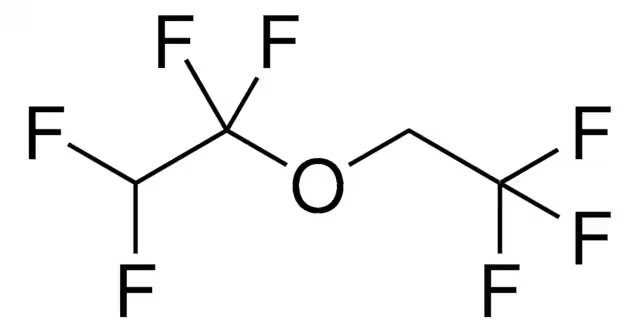 1,1,2,2-Tetrafluoroethyl 2,2,2-trifluoroethyl ether structure, CAS 406-78-0